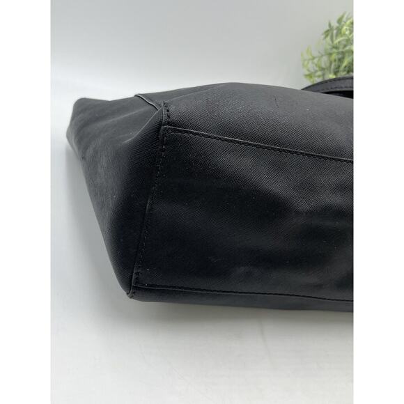 Tory Burch York Buckle Black Saffiano Leather Gold Tone Hardware Bucket Tote Bag - Picture 15 of 16